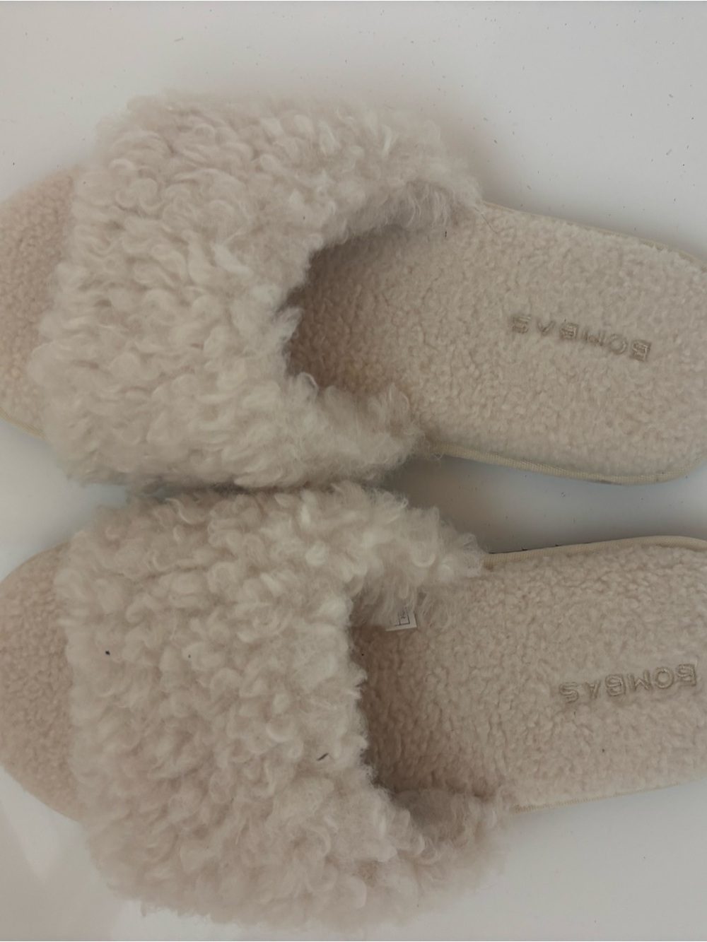 Bombas Sunday Cream Shearling Slide Slippers - Picture 3 of 7